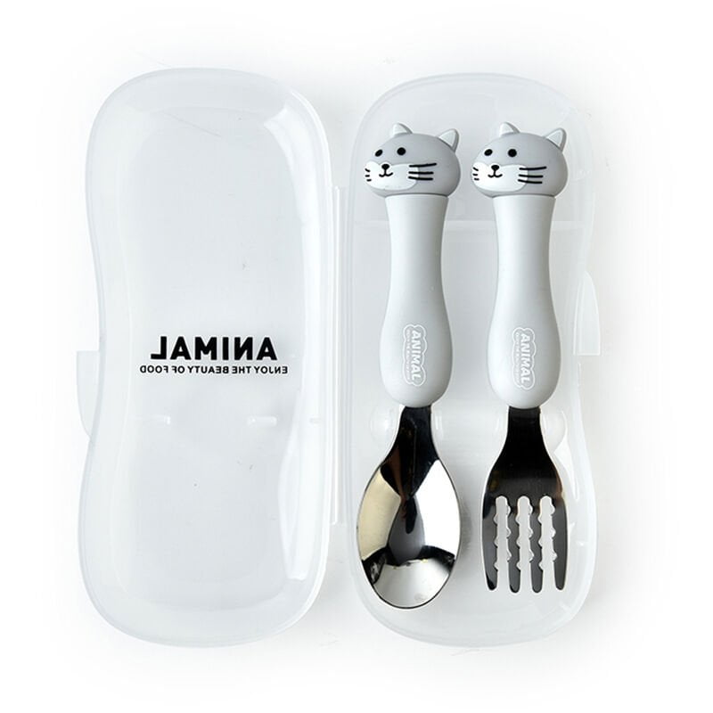 Juego de transporte de viaje de cubiertos para ninos de 2 piezas