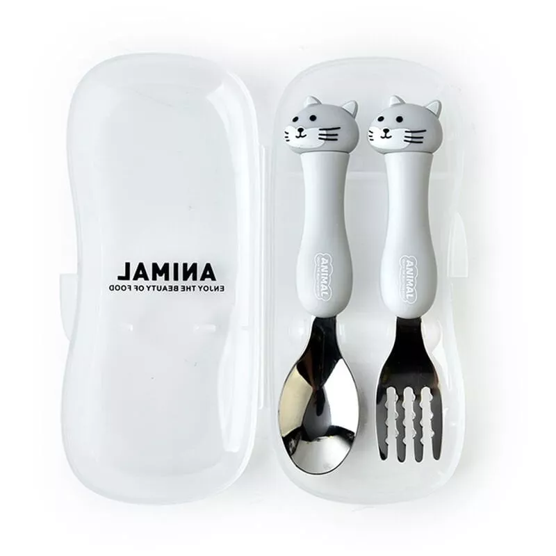 Juego De Transporte De Viaje De Cubiertos Para Ninos De 2 Piezas, Vajilla Portatil Para Ninos, Utensilios Para Ninos Pequenos, Juego De Cuchara Y En Oferta Juego De Transporte De Viaje De Cubiertos Para Ninos De 2 Piezas