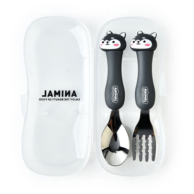 Juego de transporte de viaje de cubiertos para ninos de 2 piezas