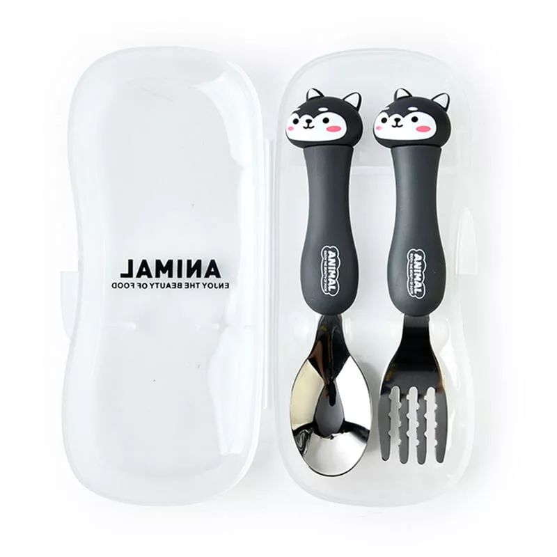 Juego De Transporte De Viaje De Cubiertos Para Ninos De 2 Piezas, Vajilla Portatil Para Ninos, Utensilios Para Ninos Pequenos, Juego De Cuchara Y En Oferta Juego De Transporte De Viaje De Cubiertos Para Ninos De 2 Piezas