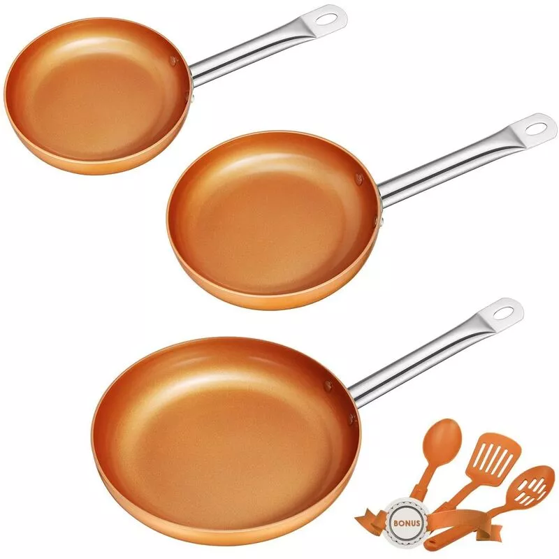 Juego De Utensilios De Cocina De Cobre De 3 Piezas | Recipiente De Inducción Con 3 Espátulas Y Cuchara, Sin Pfoa | Apto Para Lavavajillas | En Oferta Juego De Utensilios De Cocina De Cobre De 3 Piezas | Recipiente De Inducción Con 3 Espátulas Y Cuchara