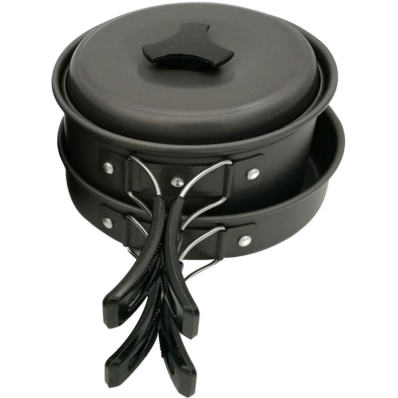 Juego de utensilios de cocina para acampar Utensilios de cocina para fogata Juego de cocina plegable Portatil Senderismo al aire libre Mochilero Olla barato