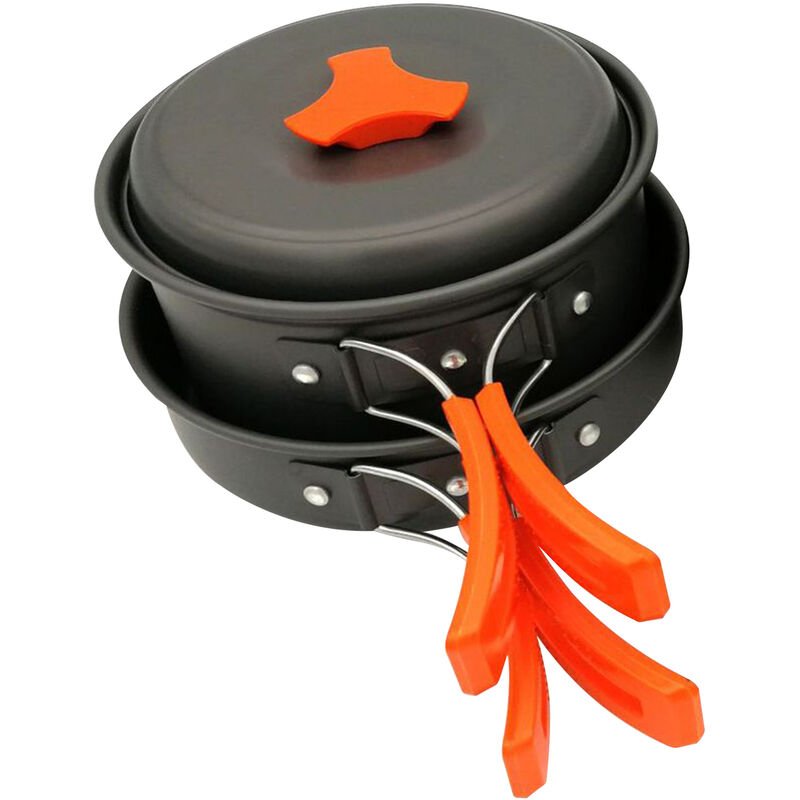 Juego de utensilios de cocina para acampar Utensilios de cocina para fogata Juego de cocina plegable Portatil Senderismo al aire libre Mochilero Olla barato