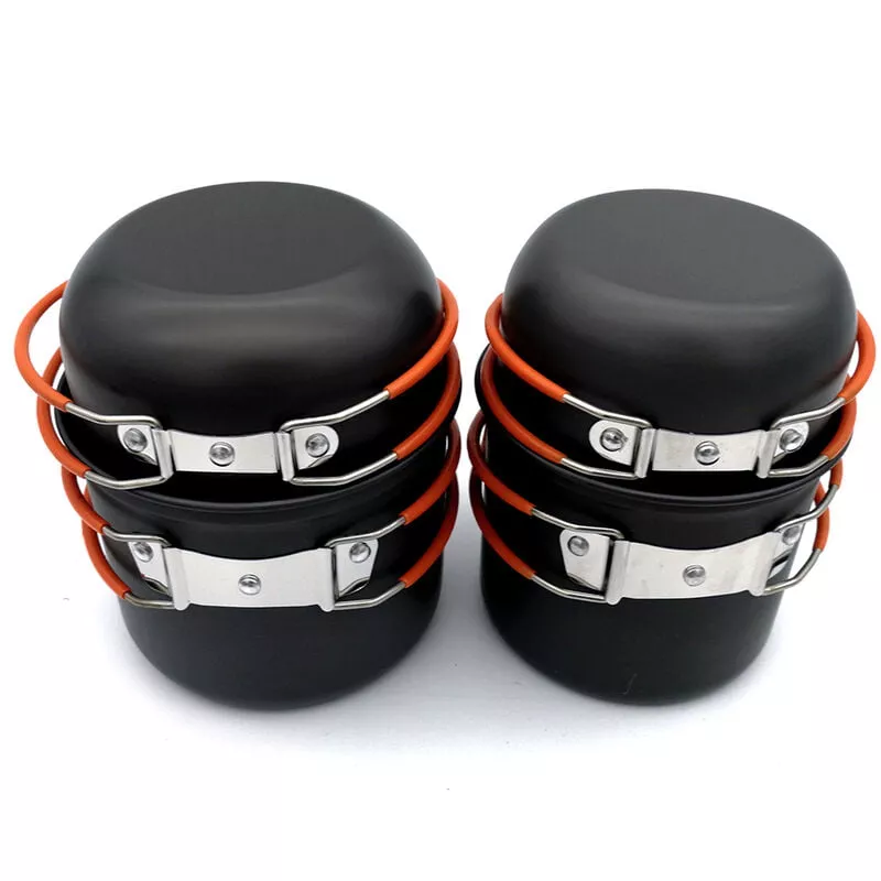 Juego De Utensilios De Cocina Para Acampar, Senderismo Al Aire Libre, Mochilero, Cuencos De Olla, Bolsa De Transporte De Malla,Naranja En Oferta Juego De Utensilios De Cocina Para Acampar
