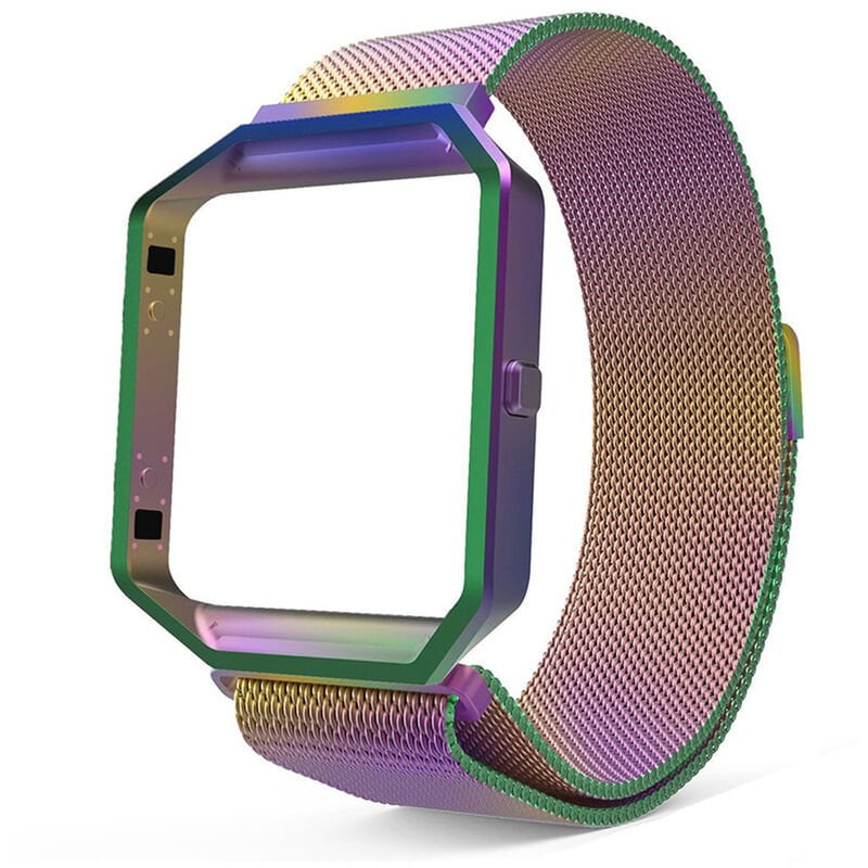 KNS-7 Correa de reloj con correa de acero inoxidable con bucle magnetico compatible con Fitbit Blaze Tracker con marco Accesorios de correa de barato
