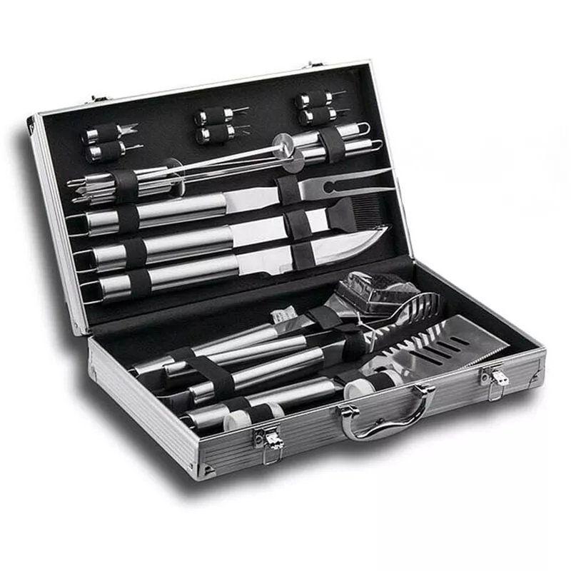 Kit 18 Utensilios Barbacoa Acero Inoxidable + Estuche 430 * 240 * 80Mm En Oferta Kit 18 Utensilios Barbacoa Acero Inoxidable + Estuche 430 * 240 * 80Mm Barato