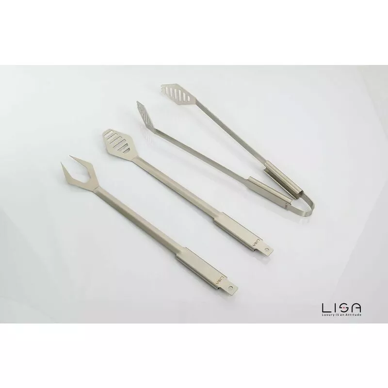 Kit 3 barbacoa cubiertos tenedor pinzas espátula barato