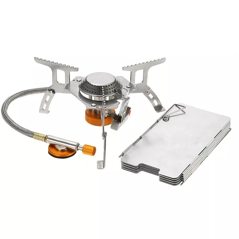 Kit De Estufa Para Acampar Al Aire Libre, Ultraligera, Compacta, Plegable, Para Mochileros, Estufa De Gas Con 9 Placas, Estufa De Campamento, En Oferta Kit De Estufa Para Acampar Al Aire Libre