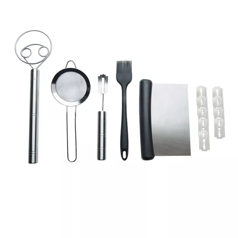 Kit De Herramientas Para Hacer Pan, De Acero Inoxidable, Batidor De Masa Danesa, Para Pan, Cuchilla De Repuesto, Raspador De Malla, Colador De Malla, En Oferta Kit De Herramientas Para Hacer Pan