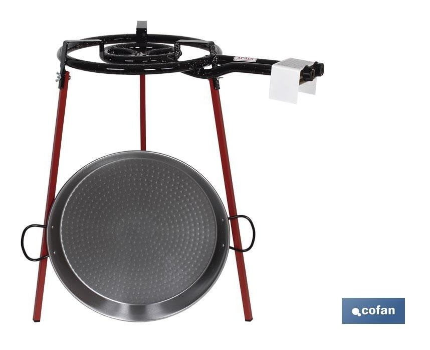 Kit paellera + quemador + patas | Incluye pellera de acero pulido | Medidas de la pallera 46 cm | Medidas del quemador 40 cm barato