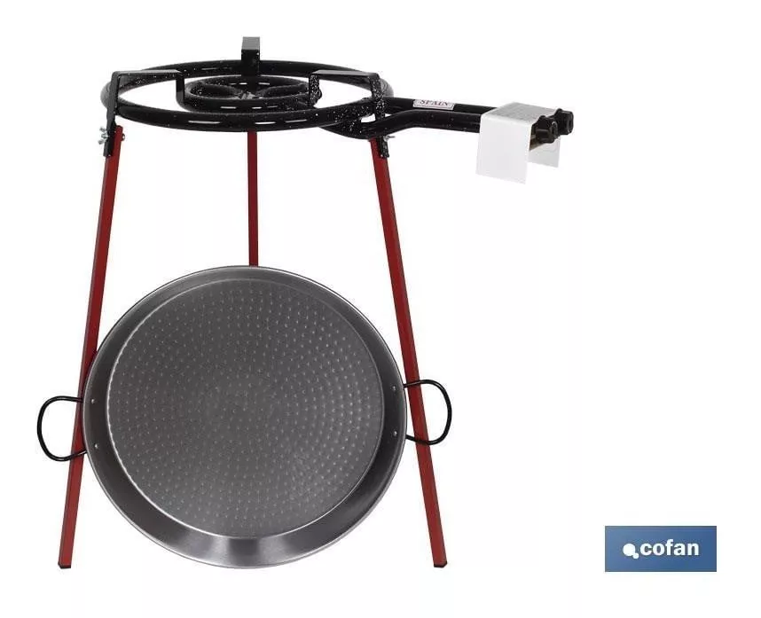 Kit paellera + quemador + patas | Incluye pellera de acero pulido | Medidas de la pallera 46 cm | Medidas del quemador 40 cm barato