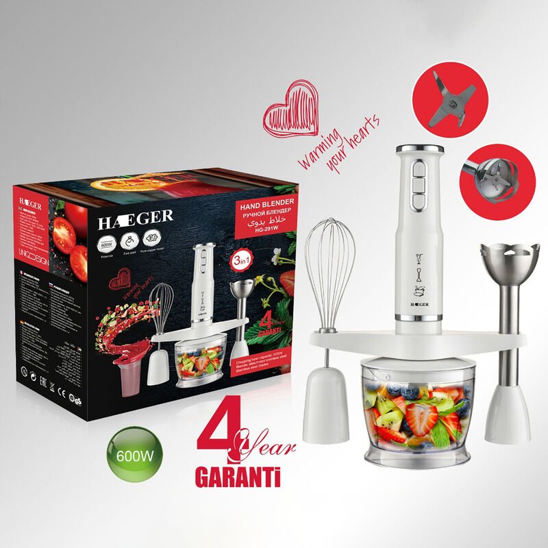 Kitchen Batidora de alimentos con soporte 4 en 1 con licuadora