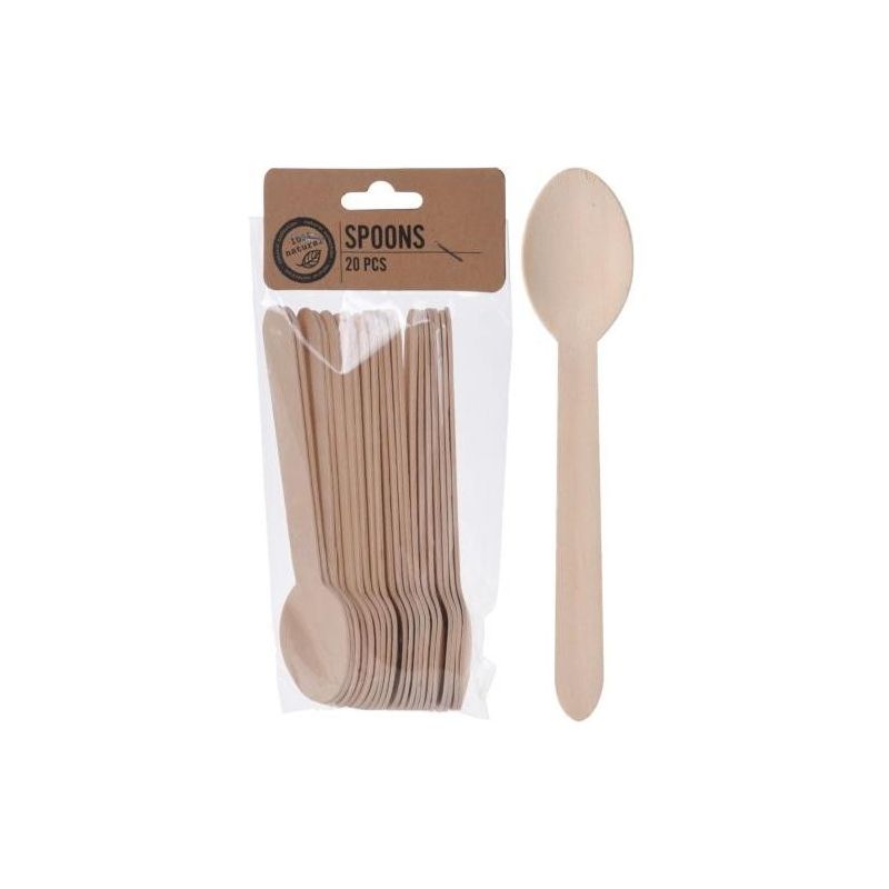 Koopman - SET 20 CUCHARAS MADERA 16CM barato