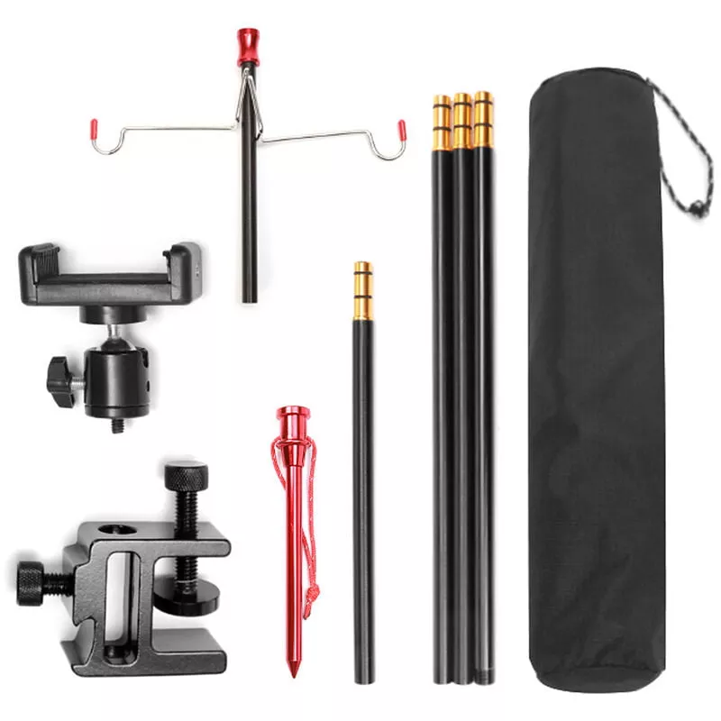 Lampara De Pie De Linterna Desmontable, Soporte De Lampara De Camping, Soporte De Lampara, Soporte De Lampara De Suspension Doble, Accesorio Portatil En Oferta Lampara De Pie De Linterna Desmontable