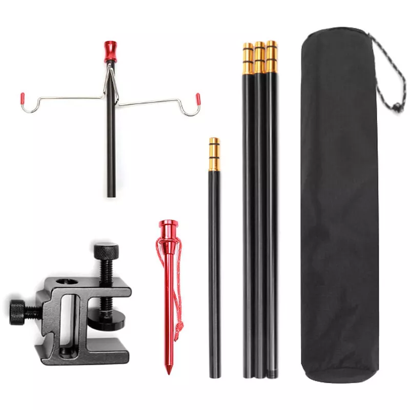 Lampara De Pie De Linterna Desmontable, Soporte De Lampara De Camping, Soporte De Lampara, Soporte De Lampara De Suspension Doble, Accesorio Portatil En Oferta Lampara De Pie De Linterna Desmontable