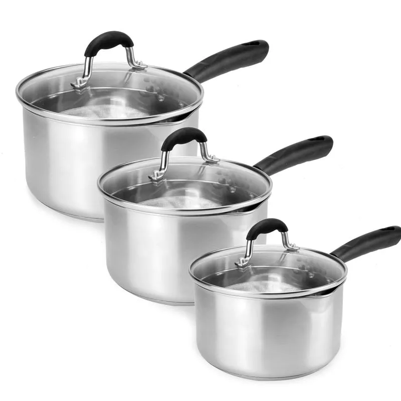 Las Cacerolas De Acero Inoxidable - Juego De 3 | M &Amp; W En Oferta Las Cacerolas De Acero Inoxidable - Juego De 3 | M &Amp; W Barato