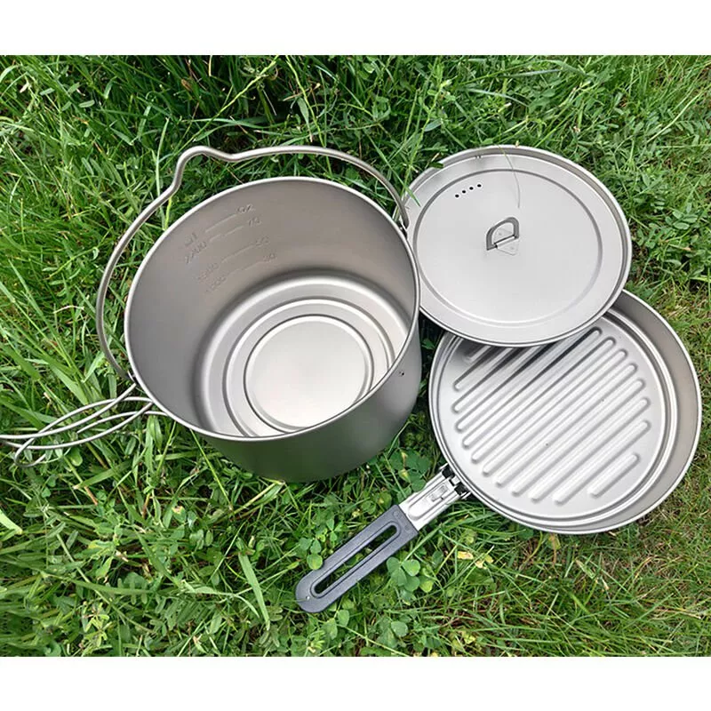 Ligera acampar utensilios de cocina de titanio de 2