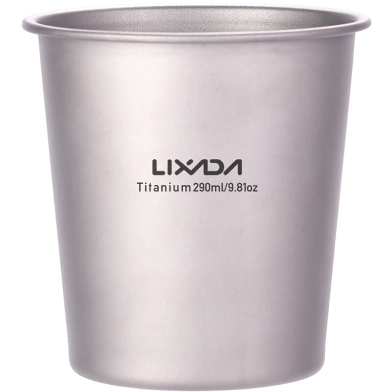 Lixada 290ml Taza de cerveza de titanio ligera Taza de te de jugo para acampar al aire libre Senderismo Mochilero Picnic
