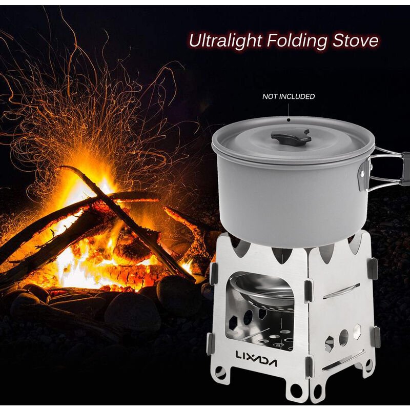 Lixada acampar al aire libre estufa portatil ultraligero plegable de acero inoxidable estufa de lena estufa de alcohol de bolsillo con alcohol barato