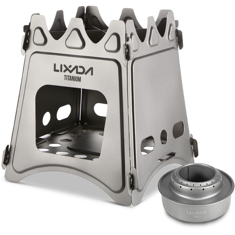 Lixada compacto hebilla desplegable de titanio estufa de lena con una mini cocina de alcohol camping al aire libre A partir de picnic