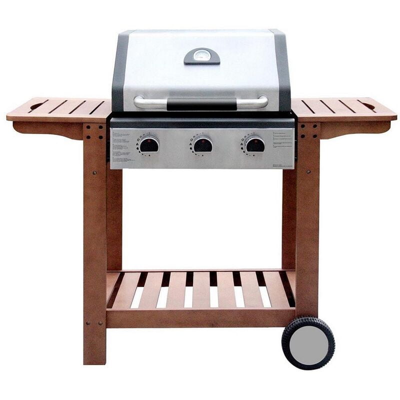 Lola Home - Barbacoa de gas Premium con 3 quemadores de acero inoxidable de 61x136x114 cm barato
