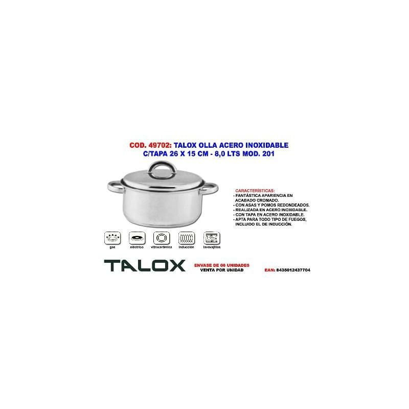 MIBRICOTIENDA talox olla acero inox 18-8 c-tapa 26 x 15 cm - 8