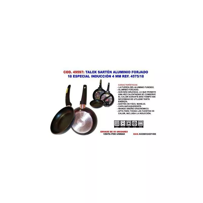 Mibricotienda Talox Sarten Aluminio Forjado 18 Especial Induccion 4 Mm 4575-18 En Oferta Mibricotienda Talox Sarten Aluminio Forjado 18 Especial Induccion 4 Mm 4575-18 Barato