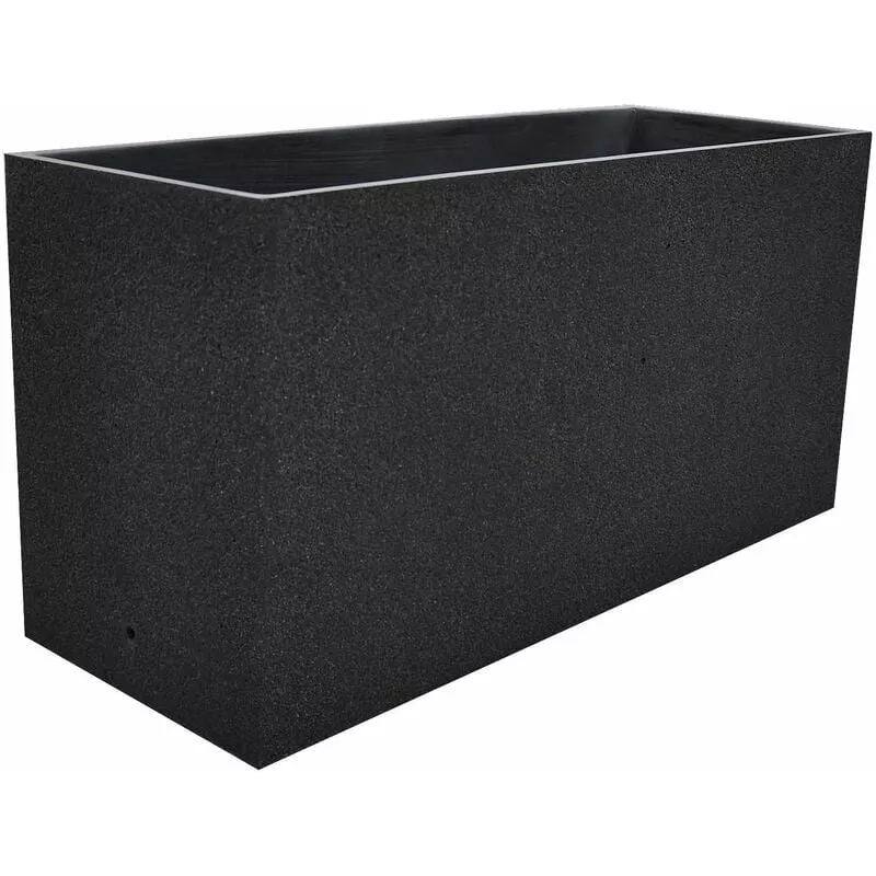 Macetero Rectangular Euclid Texturizado Negro 118 X 38,5 X 48H - Tuozi En Oferta Macetero Rectangular Euclid Texturizado Negro 118 X 38