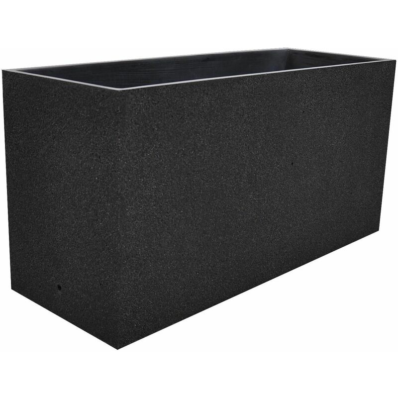 Macetero Rectangular Euclid Texturizado Negro 90 x 38