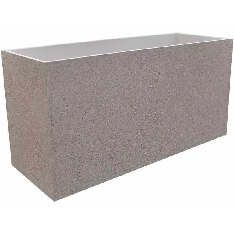 Macetero rectangular Euclid Texturizado Blanco 118 x 38