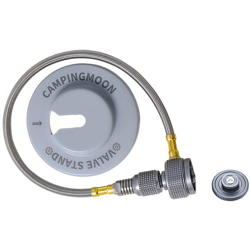 Manguera adaptadora de estufa de gas con base de sujecion para acampar