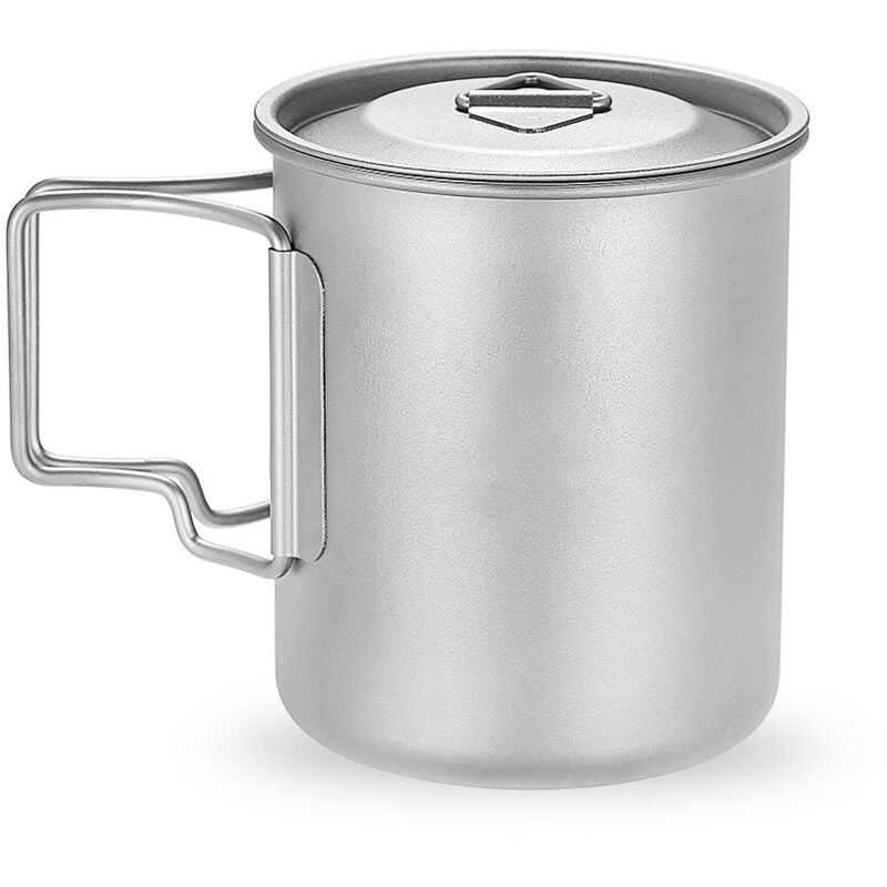 Manija taza de titanio con plegable