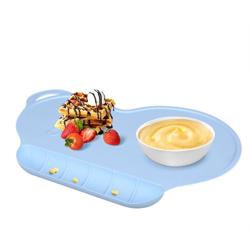 Mantel individual de silicona para atrapar alimentos con succion