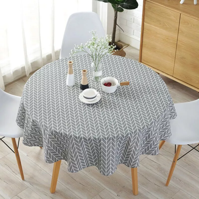 Mantel Redondo Mixto De Terileno Y Algodon Estilo Del Norte De Europa Triangulo Multicolor Linea Blanca Mantel Estampado De Flechas Grises,Gris, 150Cm En Oferta Mantel Redondo Mixto De Terileno Y Algodon Estilo Del Norte De Europa Triangulo Multicolor Linea Blanca Mantel Estampado De Flechas Grises