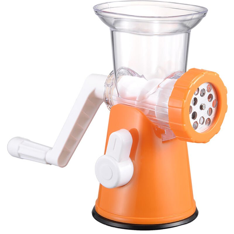 Manual del Procesador de alimentos para picar carne molino de mano picadora de carne Rectificadora con succion Base 1 embuchados tubo 2 placas de barato