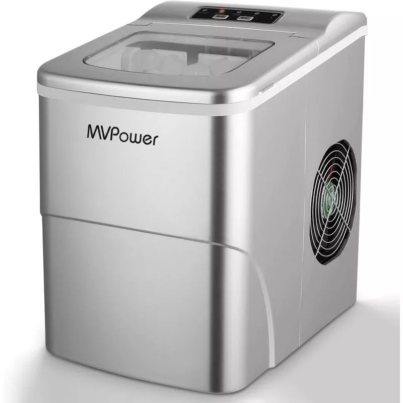 Máquina De Hielo, Maquina De Hacer Hielo Domestica, Capacidad 12 Kg, 6-8 Minutos Para Producción, 2 Tamaños De Cubitos, 80-125 W,2 L,Plata - Fixkit En Oferta Máquina De Hielo