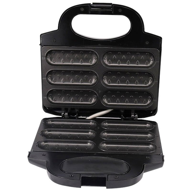 Maquina electrica para perros calientes Maquina para hacer gofres para perros de maiz Maquina para salchichas Recubrimiento antiadherente Cocine 6 barato