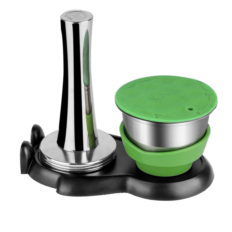 Martillo de capsula de acero inoxidable Juego de base de capsula Capsula de cafe Accesorio para maquina de cafe Reutilizable Simple Seguro barato