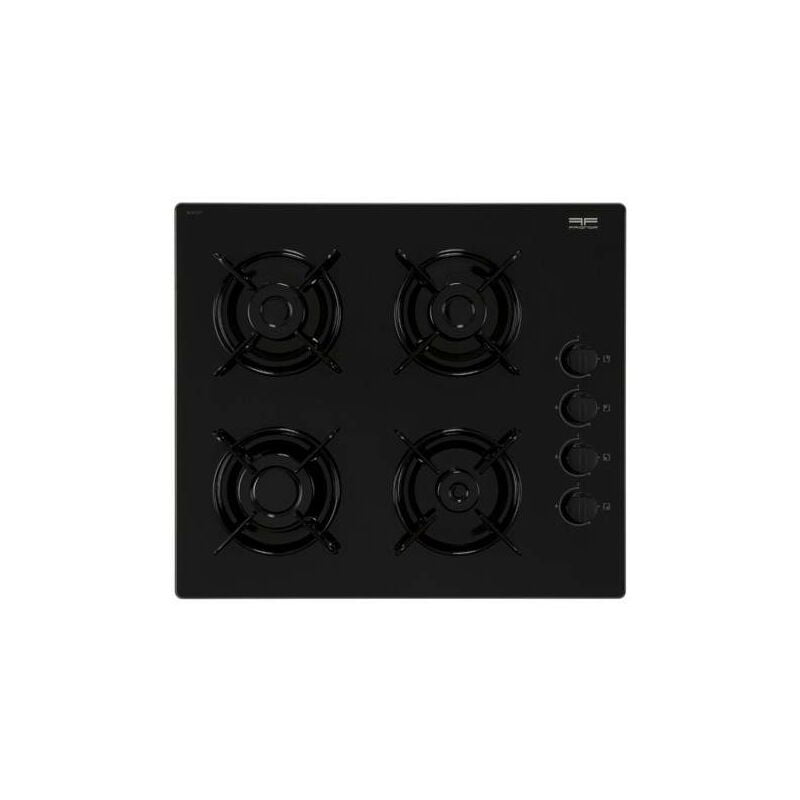 Mesa de cristal negro 4 quemadores de gas 59.4x52.3x4.35 barato