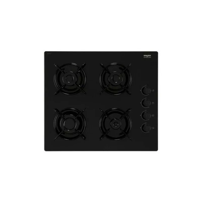 Mesa de cristal negro 4 quemadores de gas 59.4x52.3x4.35 barato