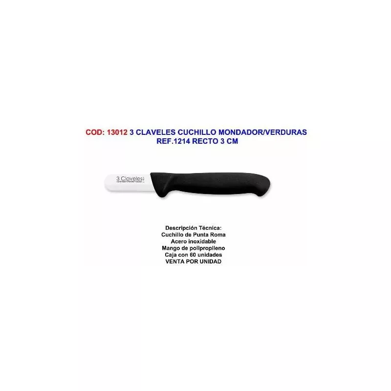 Mibricotienda - 3 claveles cuchillo mondador-verduras ref.1214 recto 3 cm barato