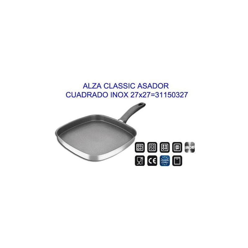 Mibricotienda - alza classic asador cuadrado inox 27x27 31150327 barato