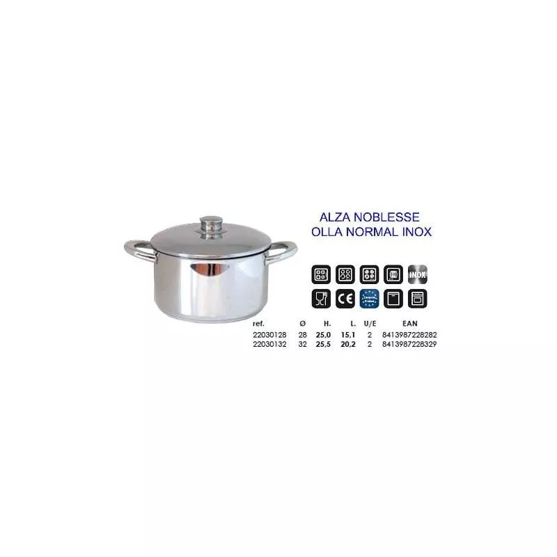 Mibricotienda - Alza Noblesse Olla Inox 40 Altura 22,3 Cm Litros 27,5 22030040 En Oferta Mibricotienda - Alza Noblesse Olla Inox 40 Altura 22