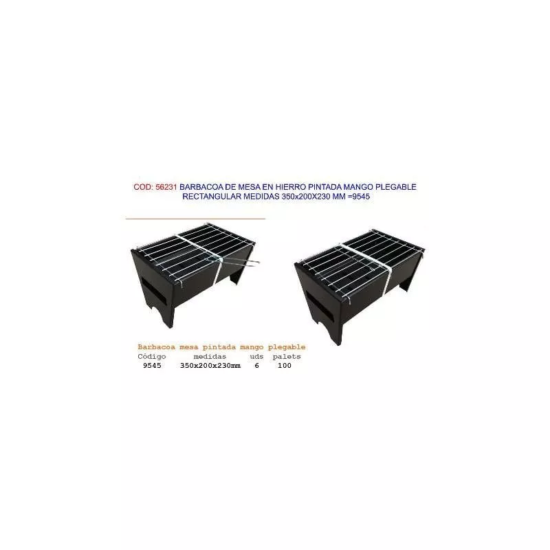 Mibricotienda - Barbacoa De Mesa En Hierro Pintada Rectangular 35X20X23 9545 En Oferta Mibricotienda - Barbacoa De Mesa En Hierro Pintada Rectangular 35X20X23 9545 Barato