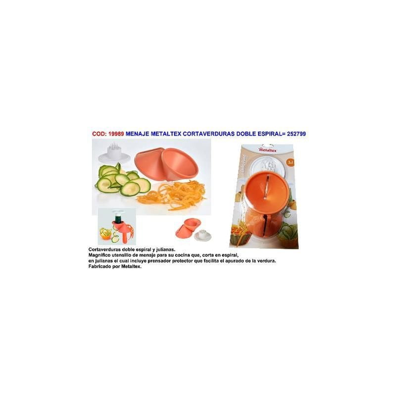 Mibricotienda - menaje metaltex cortaverduras doble espiral 252799 barato
