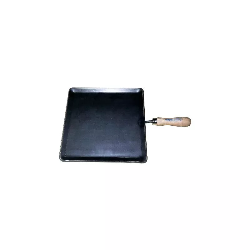 Mibricotienda - plancha asar acero 4 mm con 1 mango de madera 25 x 20 barato
