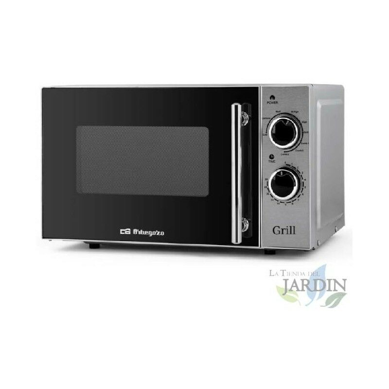 Microondas 20 L Orbegozo. Potencia 700W. Grill 900W. Frontal con detalle INOX. 5 niveles de potencia + grill + 3 Combi. barato