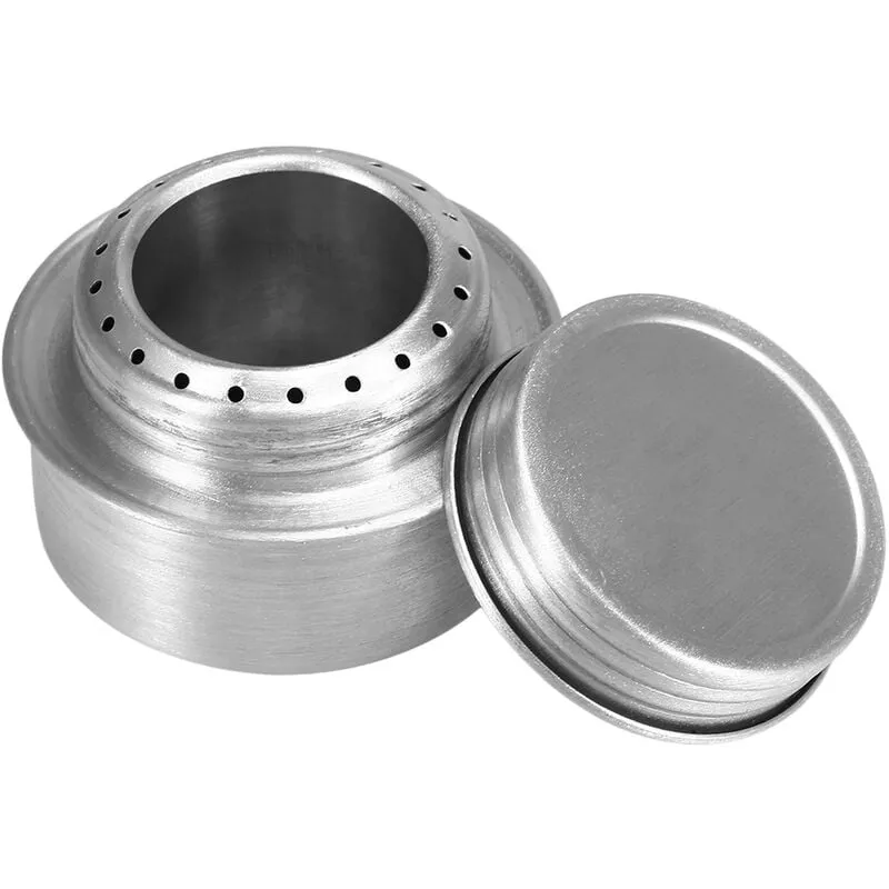 Mini Estufa De Alcohol De Aleacion De Aluminio Portatil, Con Tapa Estufa De Cocina Para Acampar Al Aire Libre Senderismo Mochilero En Oferta Mini Estufa De Alcohol De Aleacion De Aluminio Portatil