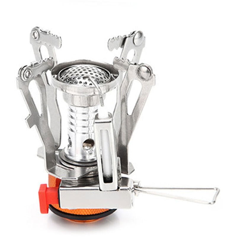 Mini estufa de camping Estufa de gas portatil para mochileros Estufas de bolsillo Quemador con encendido piezoelectrico para acampar al aire libre barato