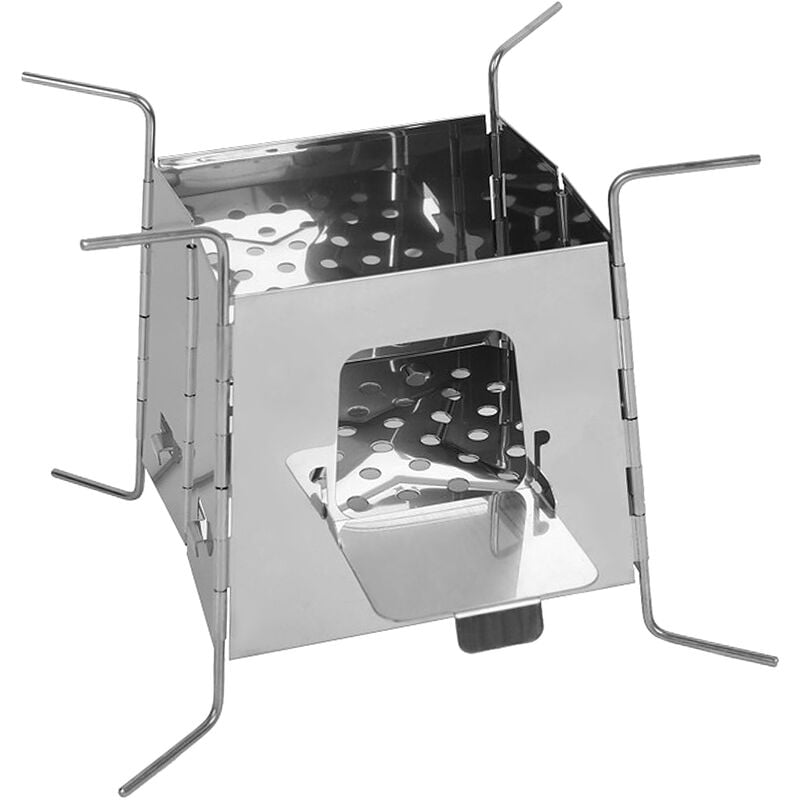 Mini estufa de lena con bolsa de almacenamiento Estufa portatil de acero inoxidable para acampar al aire libre Mochilero Picnic BBQ Senderismo barato